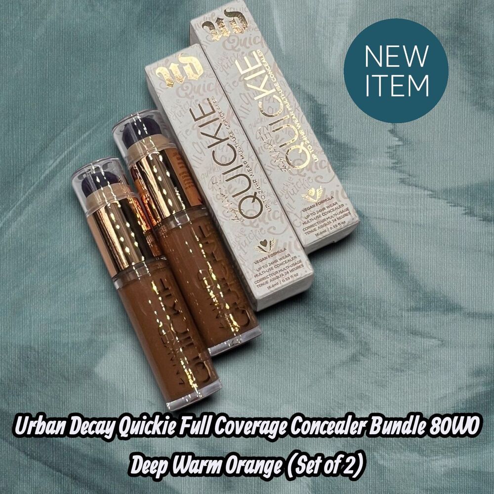 New Urban Decay Quickie Full Coverage Concealer Bundle 80WO Deep Warm Orange (Se - Picture 8 of 9